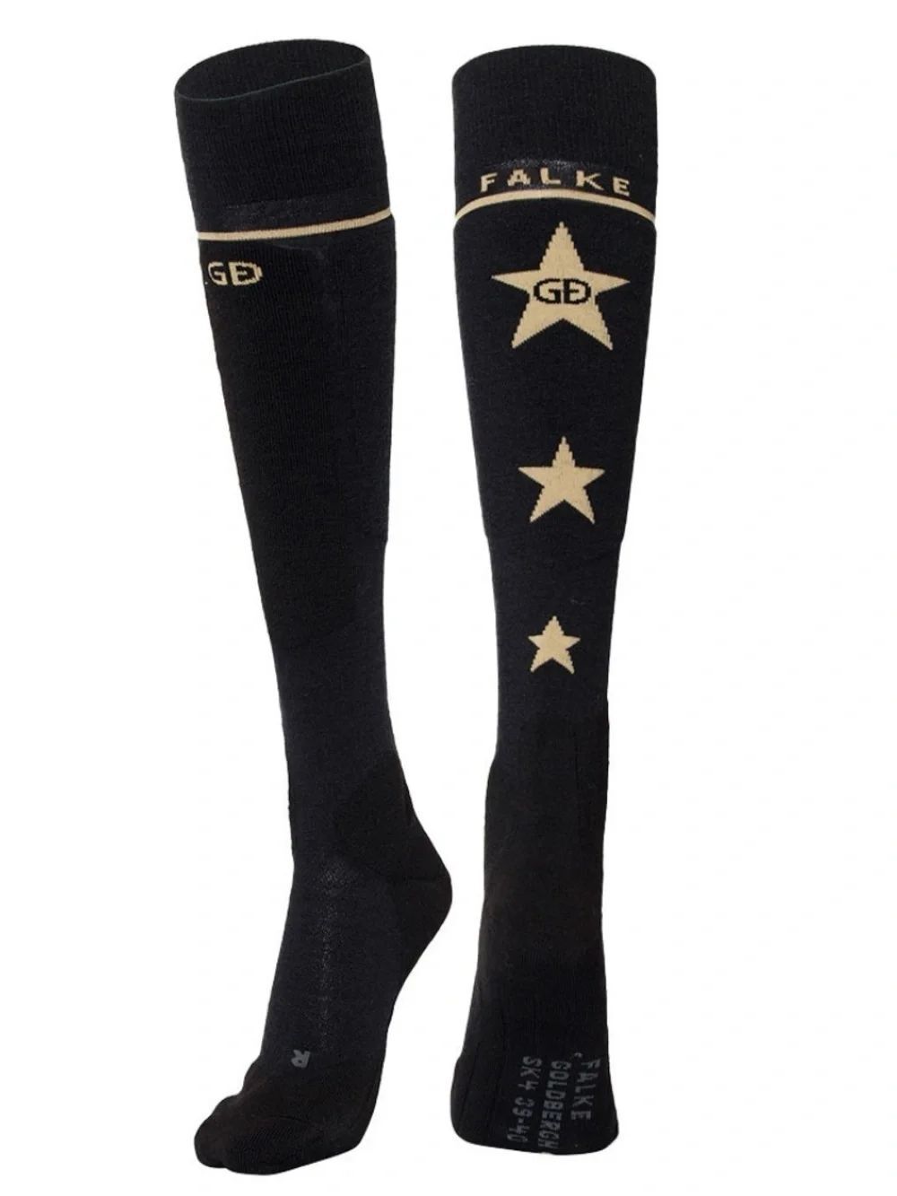 Goldbergh Falke Ski Socks Black Gold Stars Small